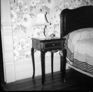 Nightstand on north wall